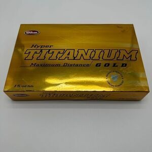 Wilson Hyper Titanium Gold Golf Balls Maximum Distance 15-Pack‎